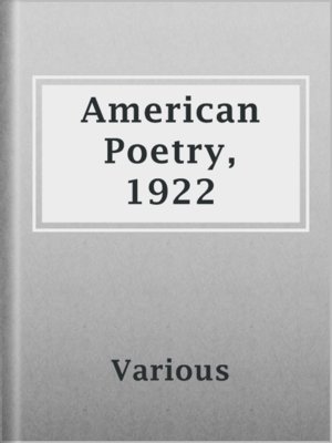 cover image of American Poetry, 1922